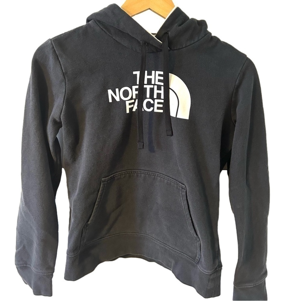 The North Face Black Pullover Hoodie with White Logo